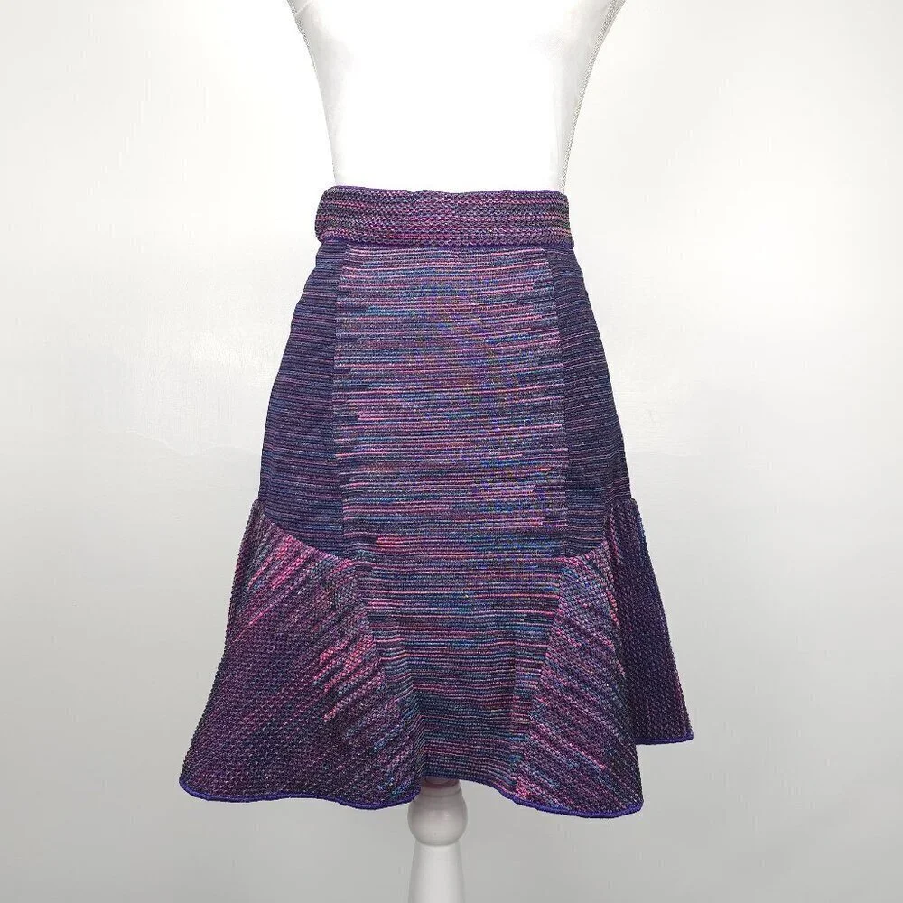 M Missoni Multi Color Trumpet Knit Mini Skirt